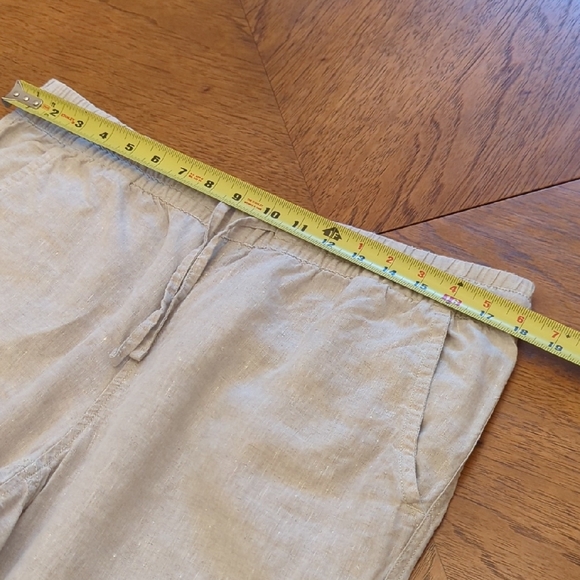 L.L. Bean Women's Beige Linen Cropped Capri Pants - Picture 10 of 13